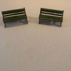 Pair of mini metal benches